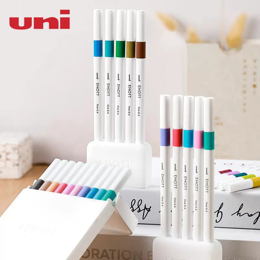 Uni EMOTT Water-Based Felt-Tip Marker Pens 5 Color Set