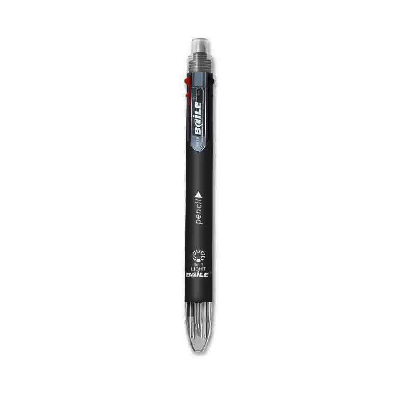 BAILE Multi Pen 5+1 Light,0.7mm Ballpoint Pen,0.5mm Mechanical Pencil Black