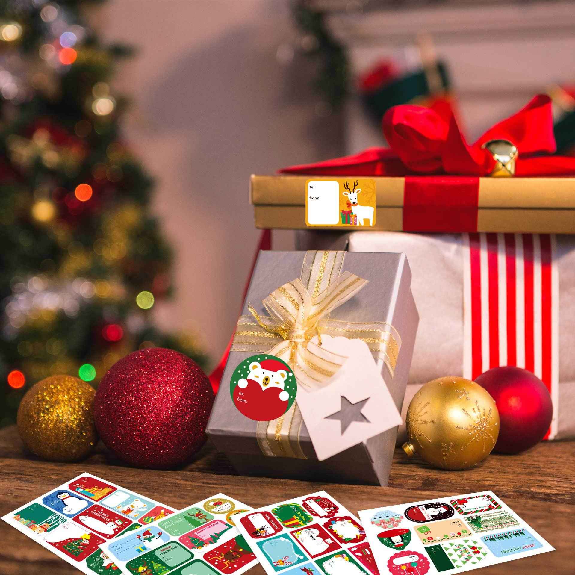 216pcs Christmas Tag To and From Stickers for Gift Box Wrapping - TTpen