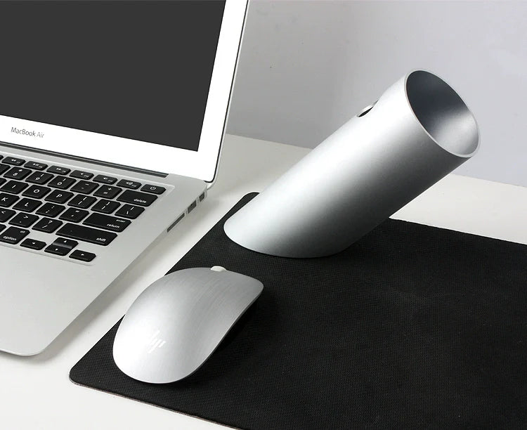 Tilted Aluminum Cylinder Pen Holder - Modern Desktop Organizer
