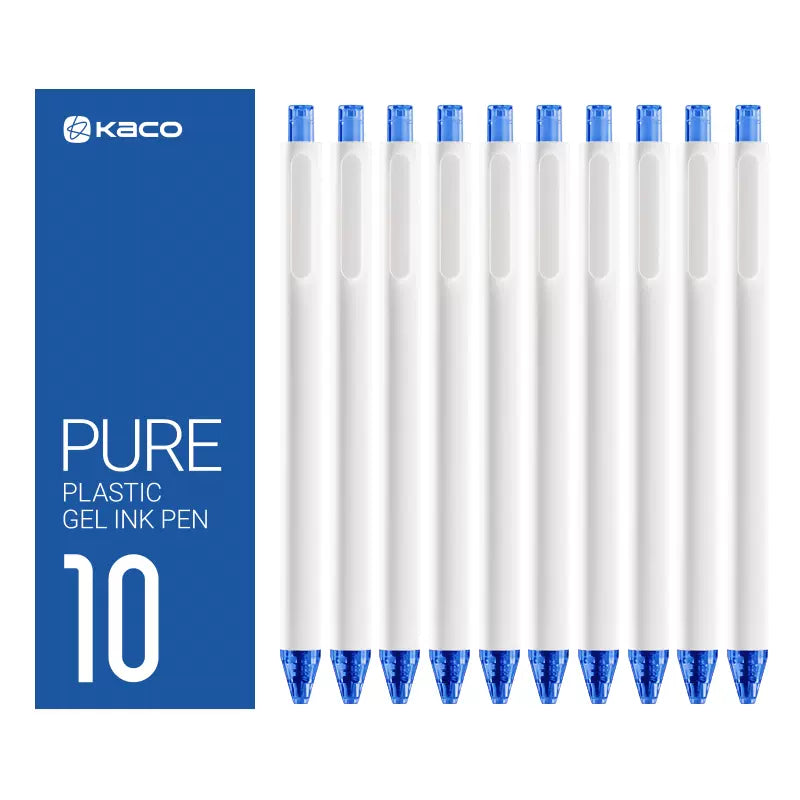 Kaco Pure Soft Touch Candy Series Gel Pens- Pack of 10 0.5mm Blue