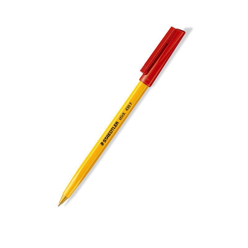 Staedtler Stick 430 F Ballpoint Pen 0.3mm Fine Point,10 Pack Red