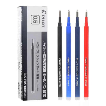 Pilot FriXion Ball Gel Pen Refill - 0.5mm Black/Red/Blue Ink 12 Pack