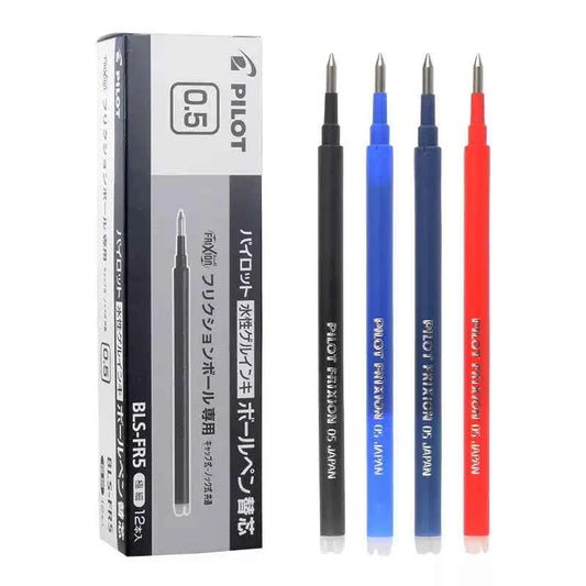 Pilot FriXion Ball Gel Pen Refill - 0.5mm Black/Red/Blue Ink 12 Pack