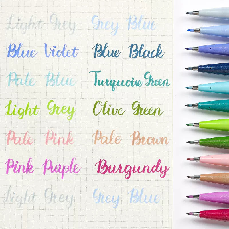 Pentel Fude Touch Sign Pen,Felt Pen Like Brush Stroke,12 Pack B