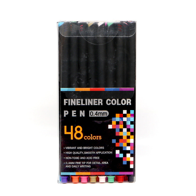 100 Colors Fineliner Fine Point Pens 0.4mm Drawing Markers 48 Pack
