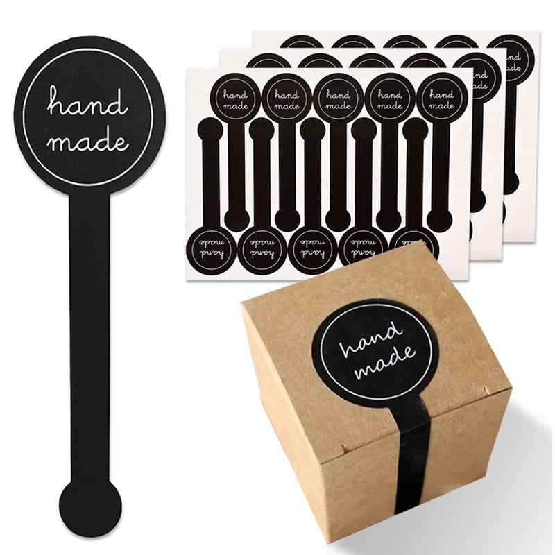 200pcs Hand Made Lollipop Sealing Sticker Black - TTpen