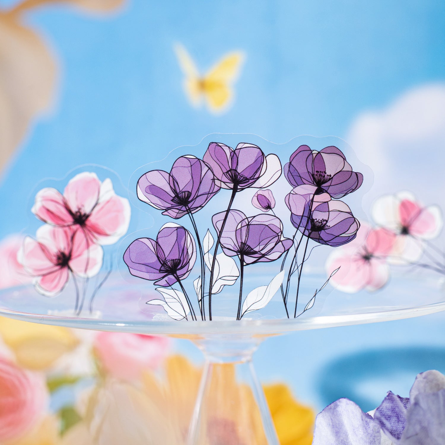 90PCS Floral Landscapes PET Sticker Set for Journaling Scrapbook