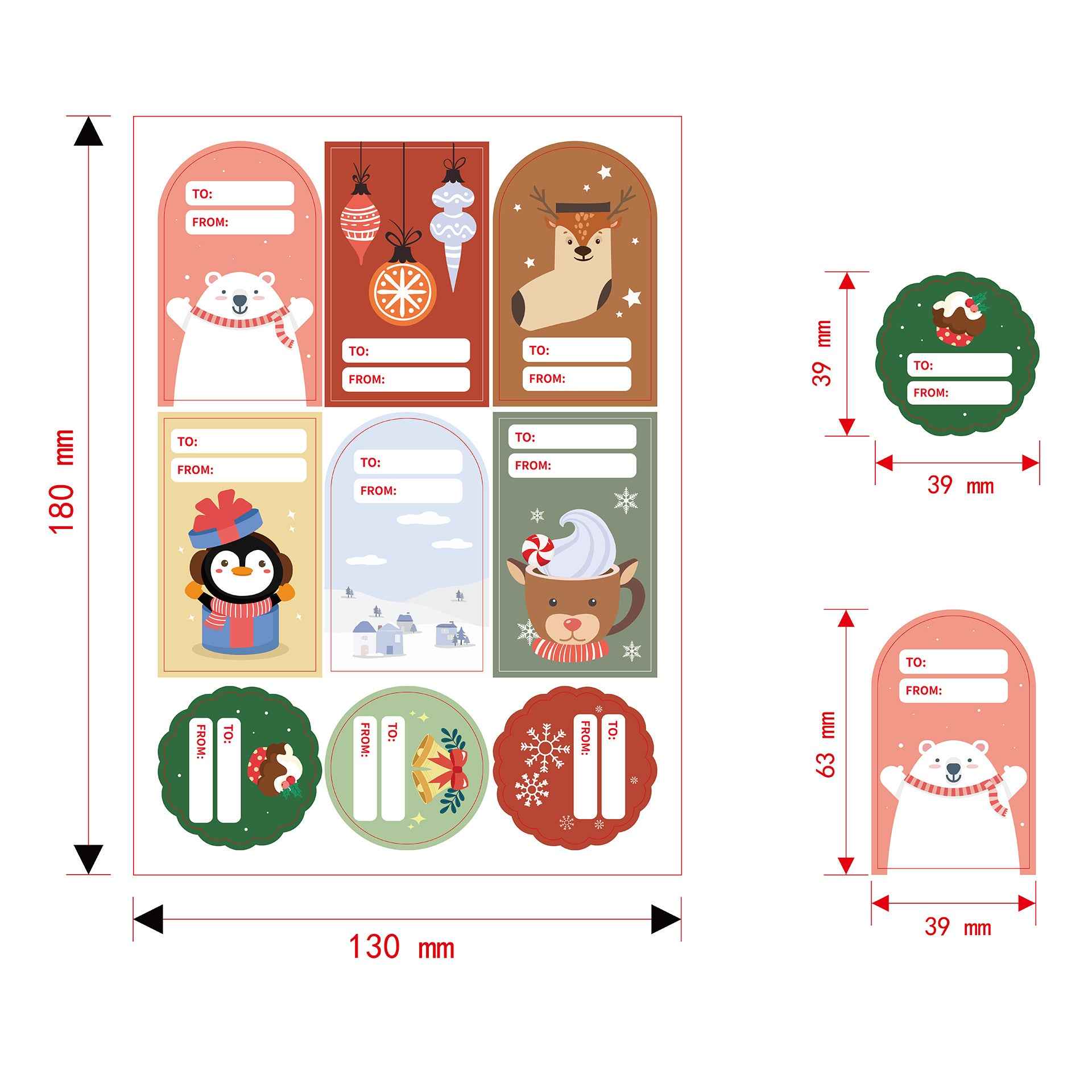 36 Sheets Christmas Stickers for Kids Cards Crafts 324pcs Labels - TTpen