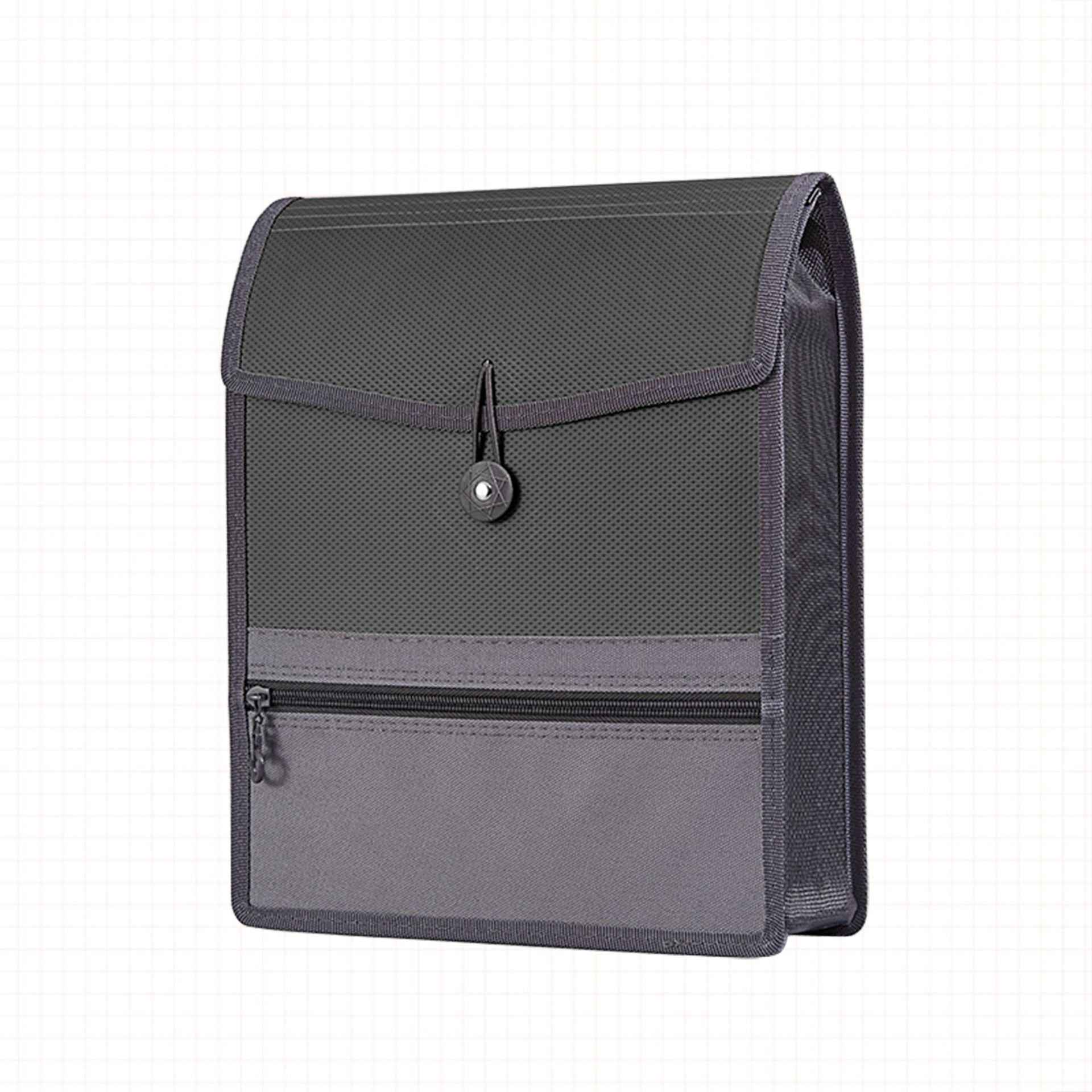 4 Pack Vertical File Folders with Front Zip Pocket,A4/Letter Size Black - TTpen
