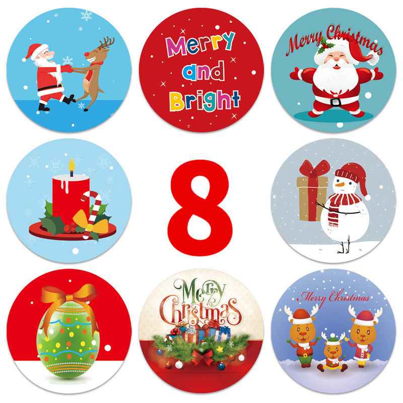 500Pcs 1.5 Inch Merry Christmas Stickers Adhesive Labels - TTpen