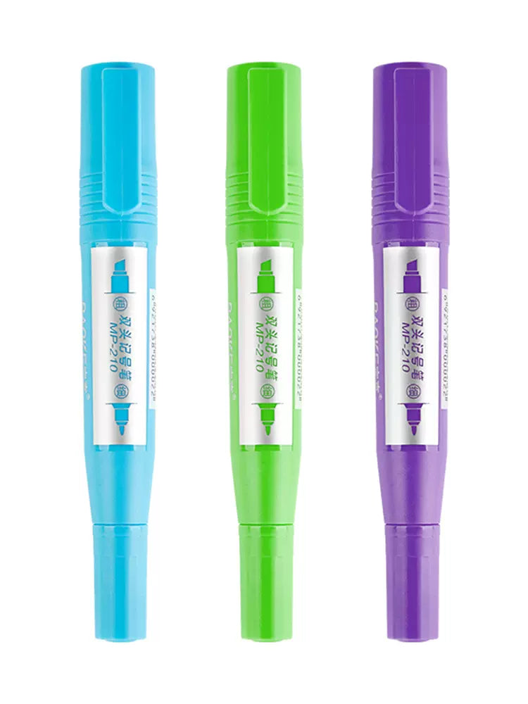 Baoke Permanent Marker Pen 12 Color Dual Tip