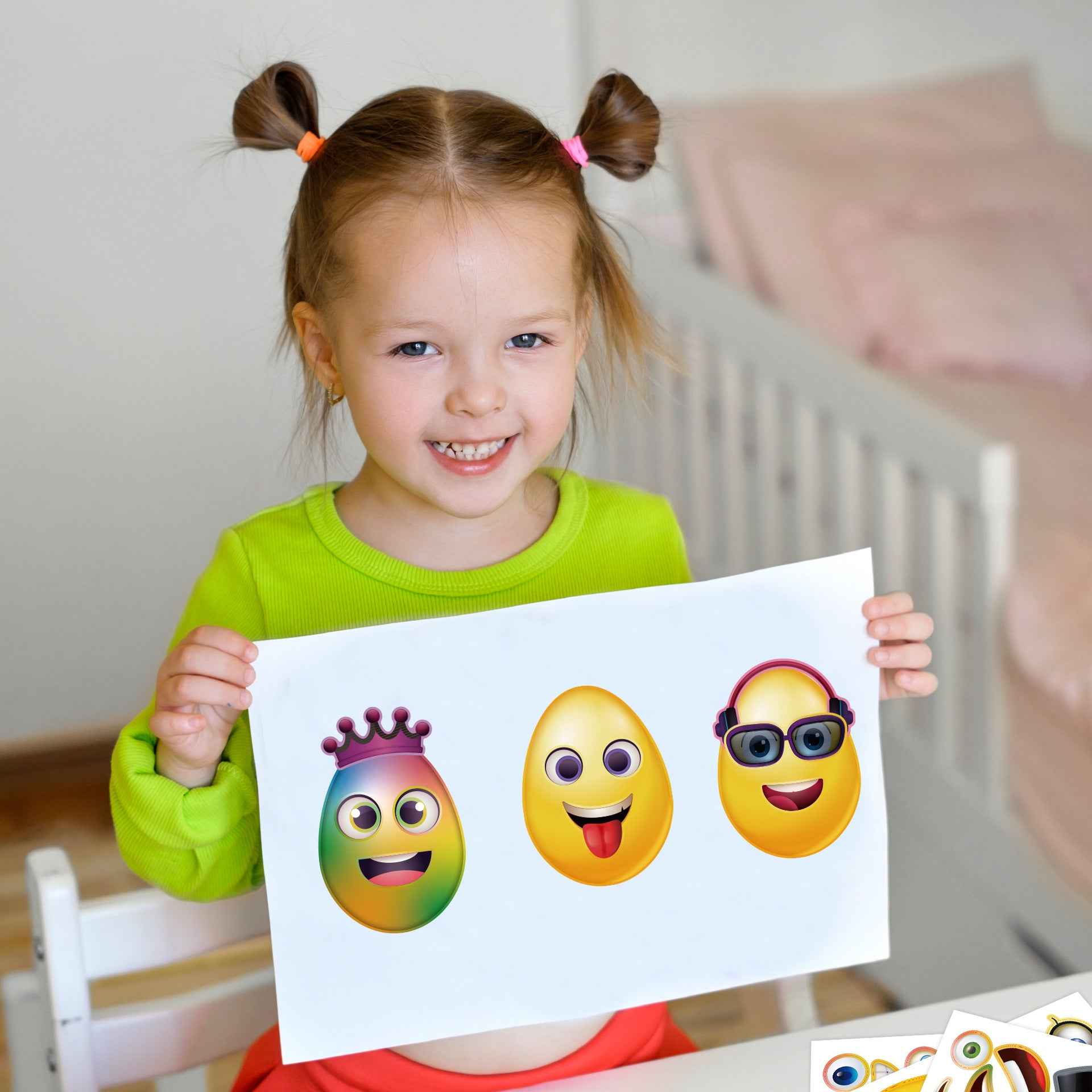 32 Sheets Egg Shape Theme Make Your Own Stickers for Kids - TTpen