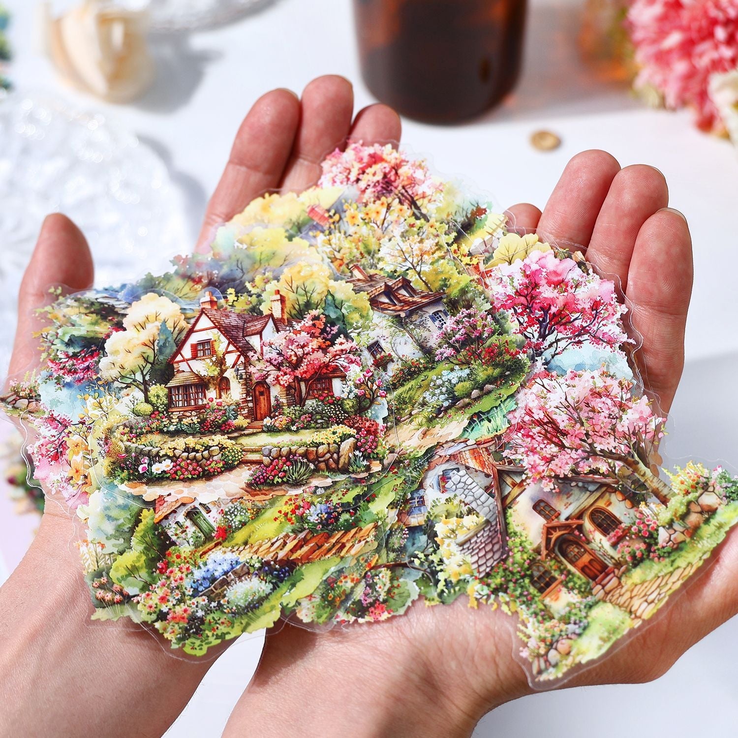 "Floral Springtime" PET Sticker Set 120 Sheets for DIY Projects & Crafting