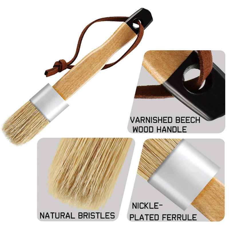 5pcs Chalk and Wax Paint Brush Round Wax Brushes for Waxing Furniture - TTpen