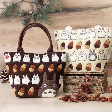 Cute Totoro Plush Handbag Tote Cartoon Embroidery for Girls Women