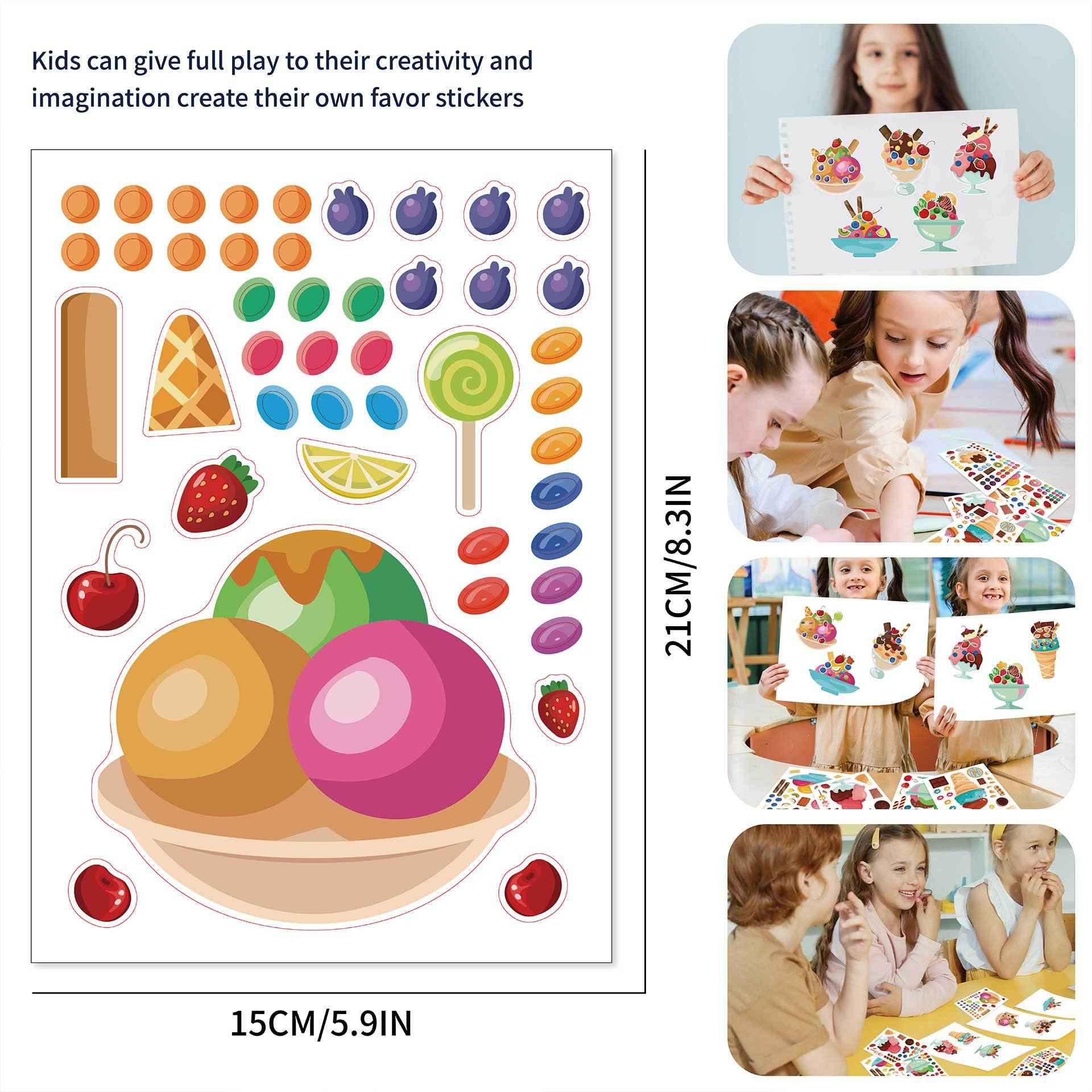 24 Sheets Icecream Theme Make Your Own Stickers for Kids - TTpen
