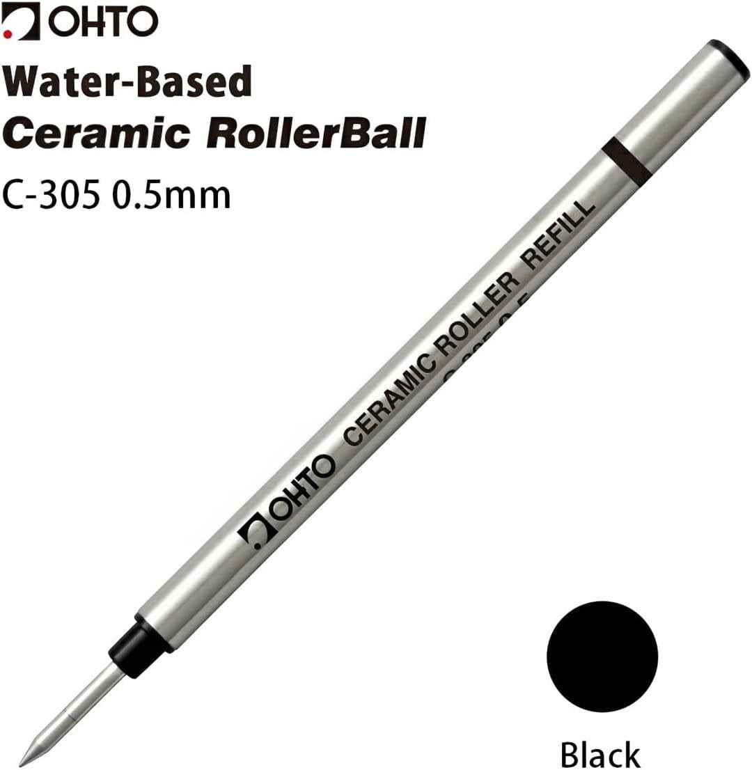OHTO Ceramic Roller Pen Refills C-310,Black Ink,1.0mm,3-Pack