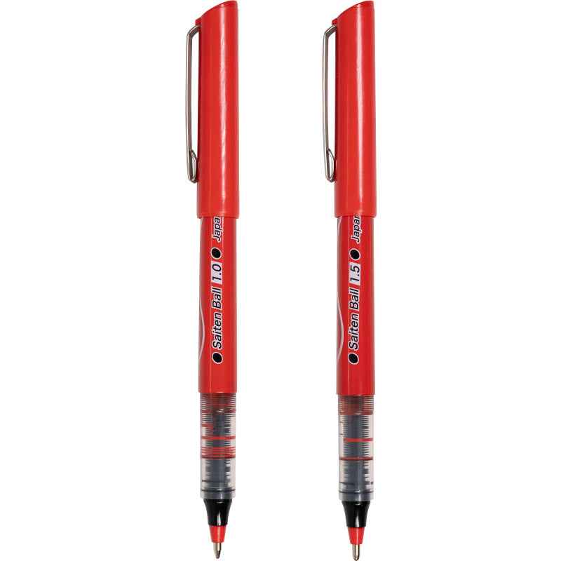OHTO Saiten Ball Rollerball Pen 1.0mm + 1.5mm Red 2 Pack