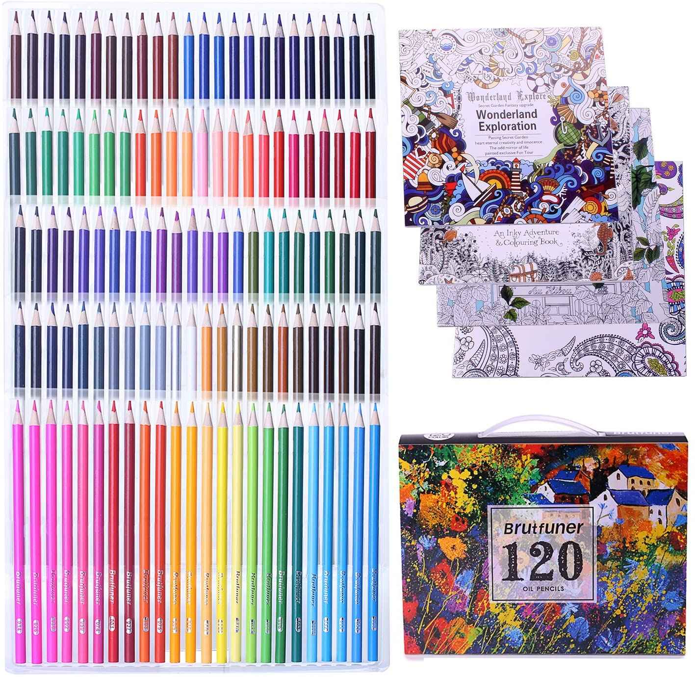 BRUTFUNER 120 PCS Oil Based Classic Colored Pencils Drawing Set - TTpen