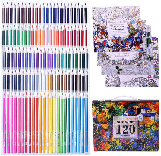 BRUTFUNER 120 PCS Oil Based Classic Colored Pencils Drawing Set - TTpen