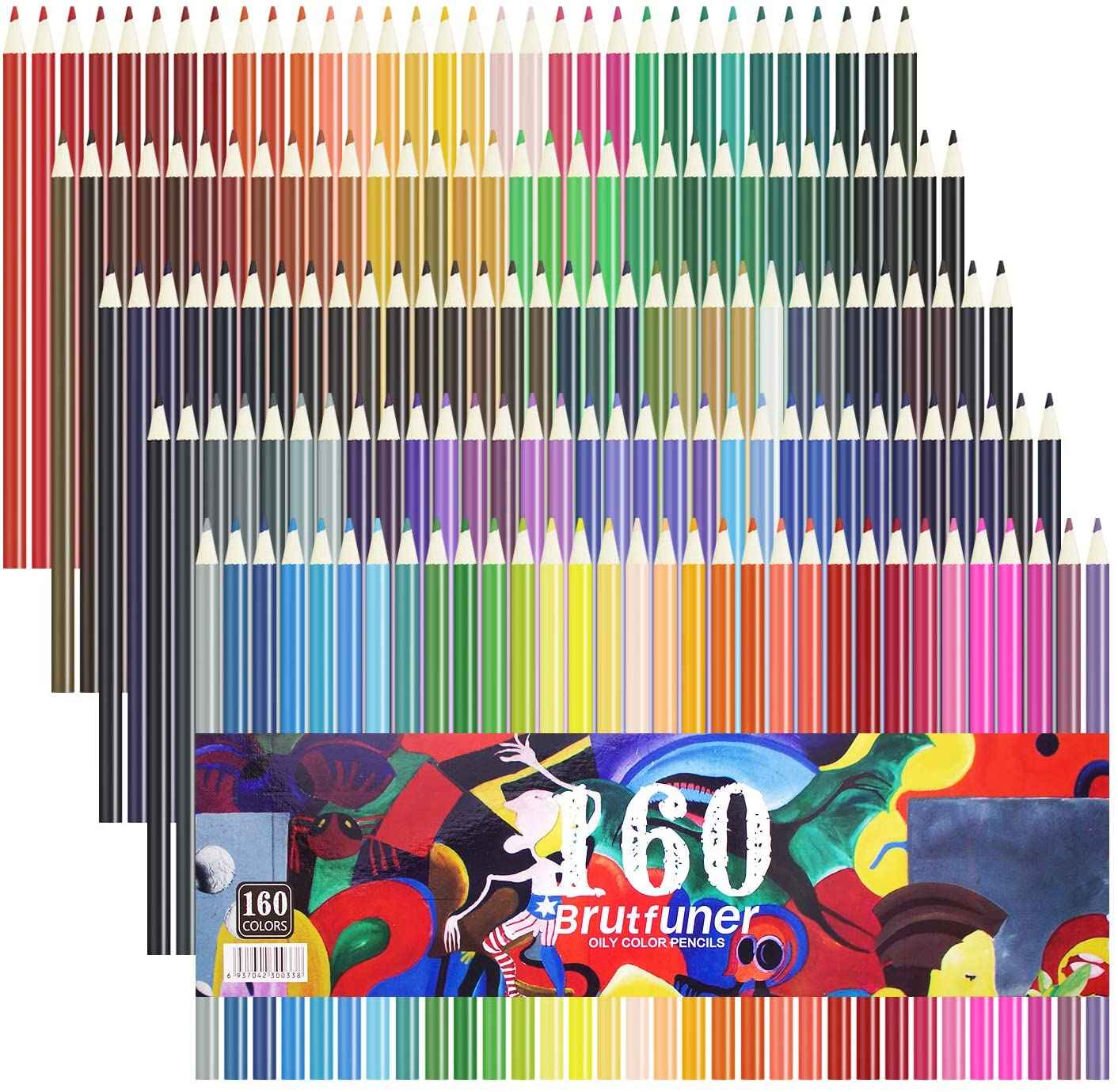 BRUTFUNER 160 Colors Oily Art Pre-Sharpened Coloured Pencils Set - TTpen