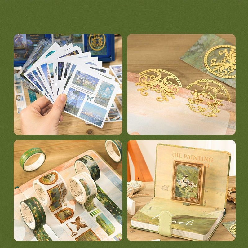Oil Painting Series Journal Scrapbooking Supplies Gift Set