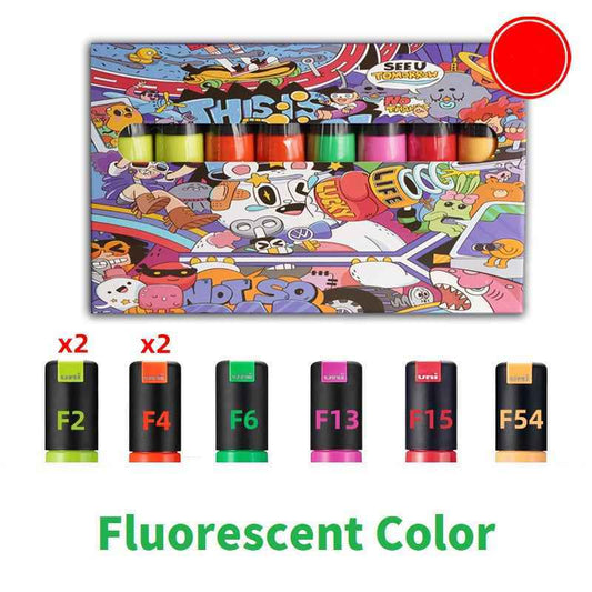 Uni Posca Paint Marker PC-8K,Broad Chisel Tips,8 Fluorescent Colors