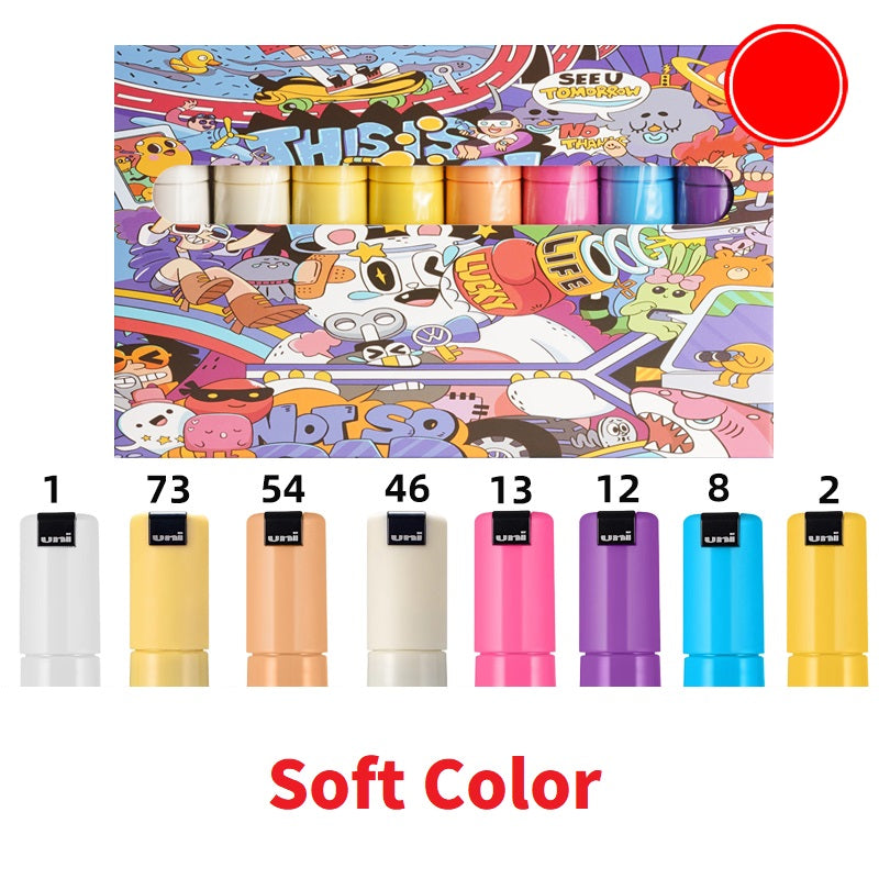 Uni Posca Paint Marker PC-8K,Broad Chisel Tips,8 Soft Colors