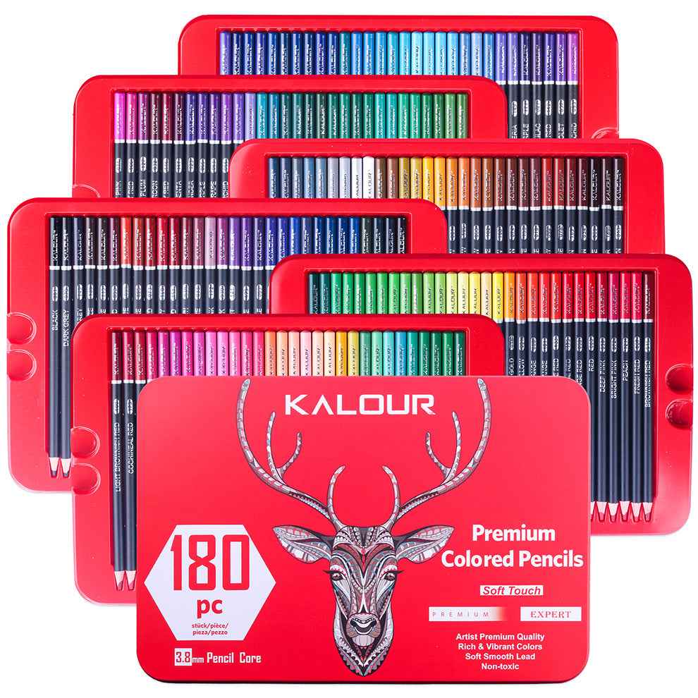 KALOUR 180 Colored Pencil Set -3.8mm Rich Pigment Soft Core Tin Box - TTpen
