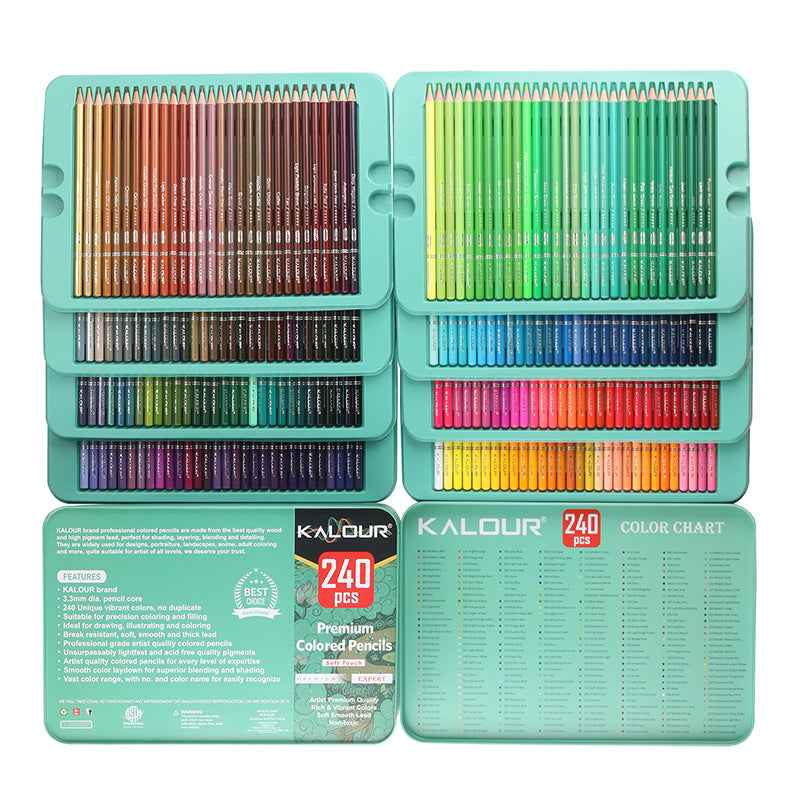 KALOUR 240 Professional Colored Pencils Set for Drawing Sketching Shading Coloring - TTpen