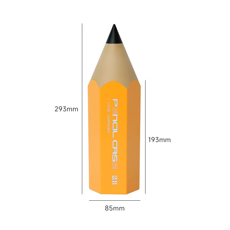 Pencil Shaped Pen Holder,Double Layer Desktop Pencil Storage Organizer Yellow