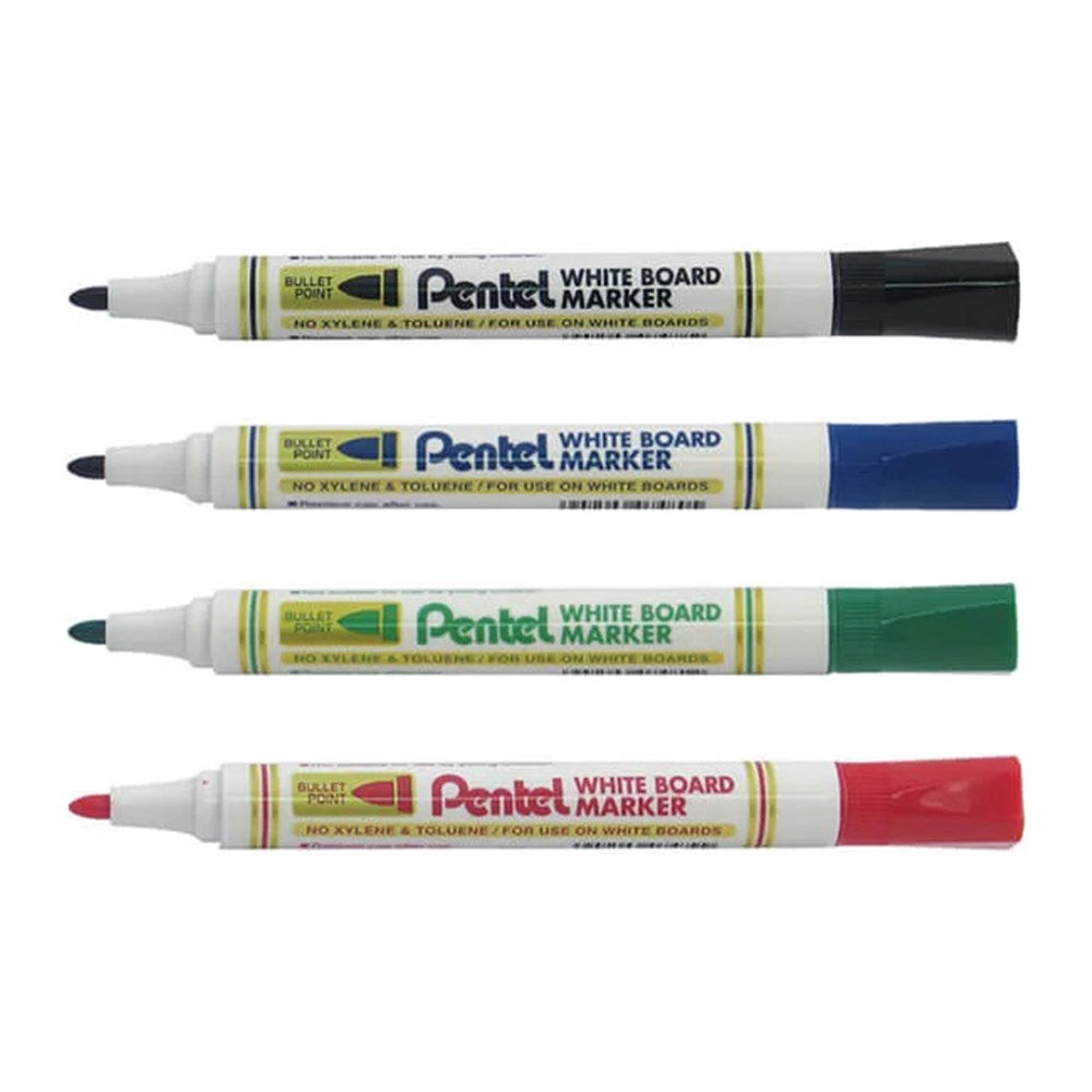 Pentel Everyday Drywipe White Board Markers 2.0mm Bullet Point MW85 4 Pack