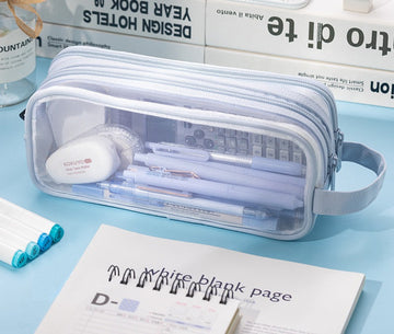 Angoo Mesh Transparent Pencil Case Large Capacity School Supply Organizer