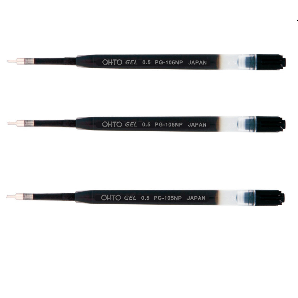 OHTO Flash Dry Gel Pen Refill 0.5mm Black PG-105NP,3 Pack