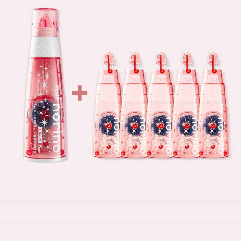 PLUS Glue Tape 1/4" Wide Adhesive,1 Body with 5 Refills