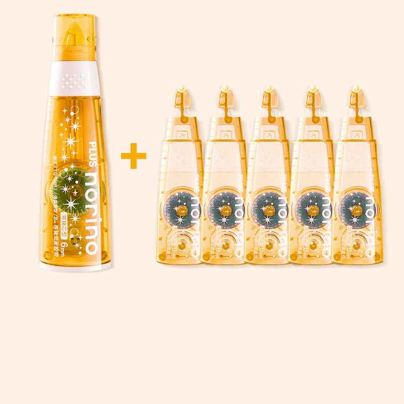 PLUS Glue Tape 1/4" Wide Adhesive,1 Body with 5 Refills