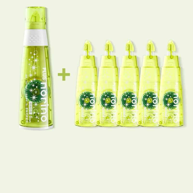 PLUS Glue Tape 1/4" Wide Adhesive,1 Body with 5 Refills