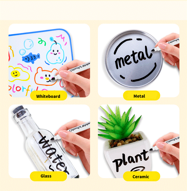 12-Color Erasable Whiteboard Markers 24-Pack Magnetic Eraser