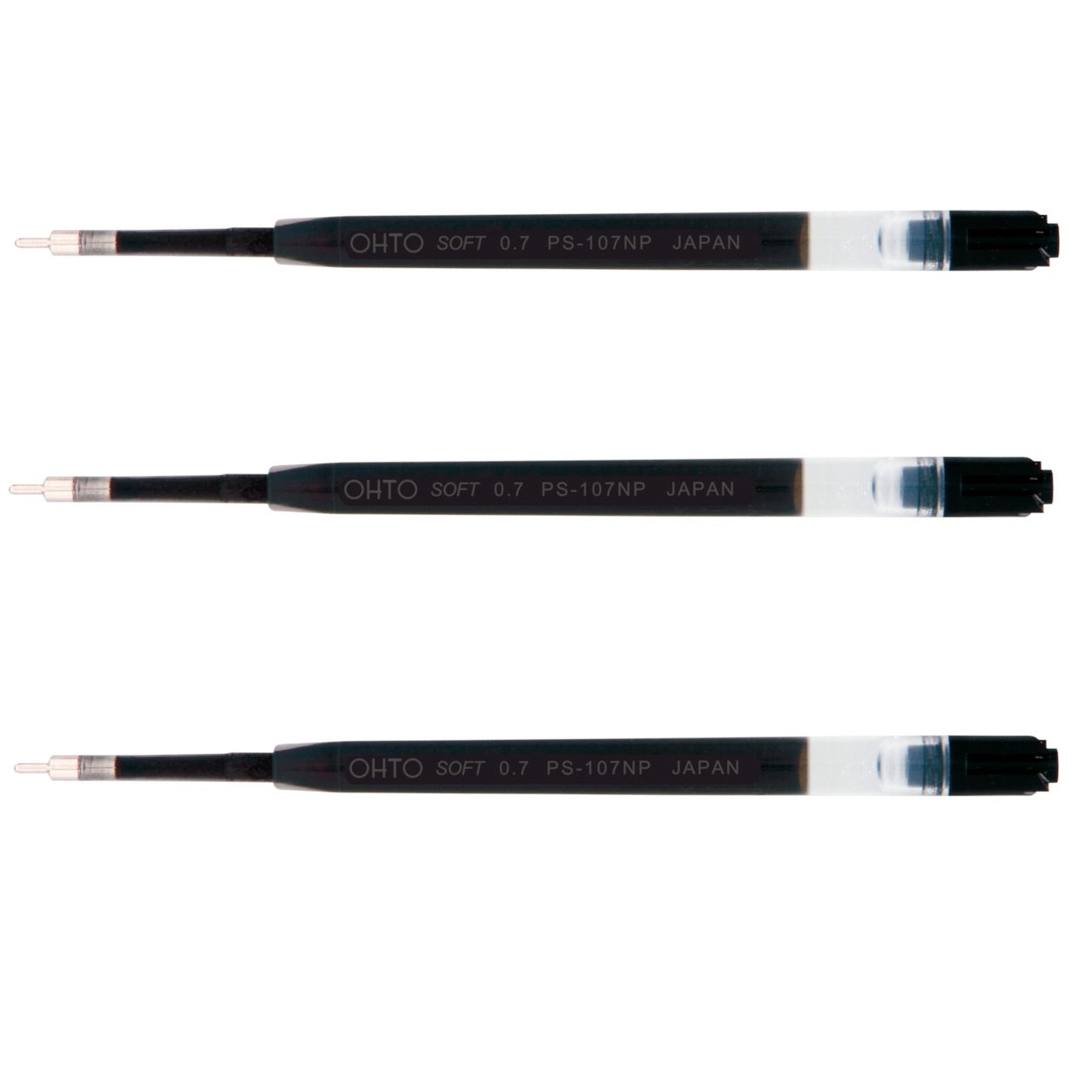 OHTO Soft Oil Based Ink Pen Refill 0.7mm Black PS-107N,3 Pack
