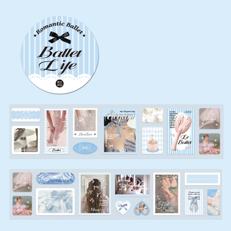 4 Pack Romantic Ballet Stickers for Girls Women Kids