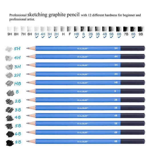KALOUR 12 Pieces Professional Drawing Sketching Graphite Pencils Set - TTpen