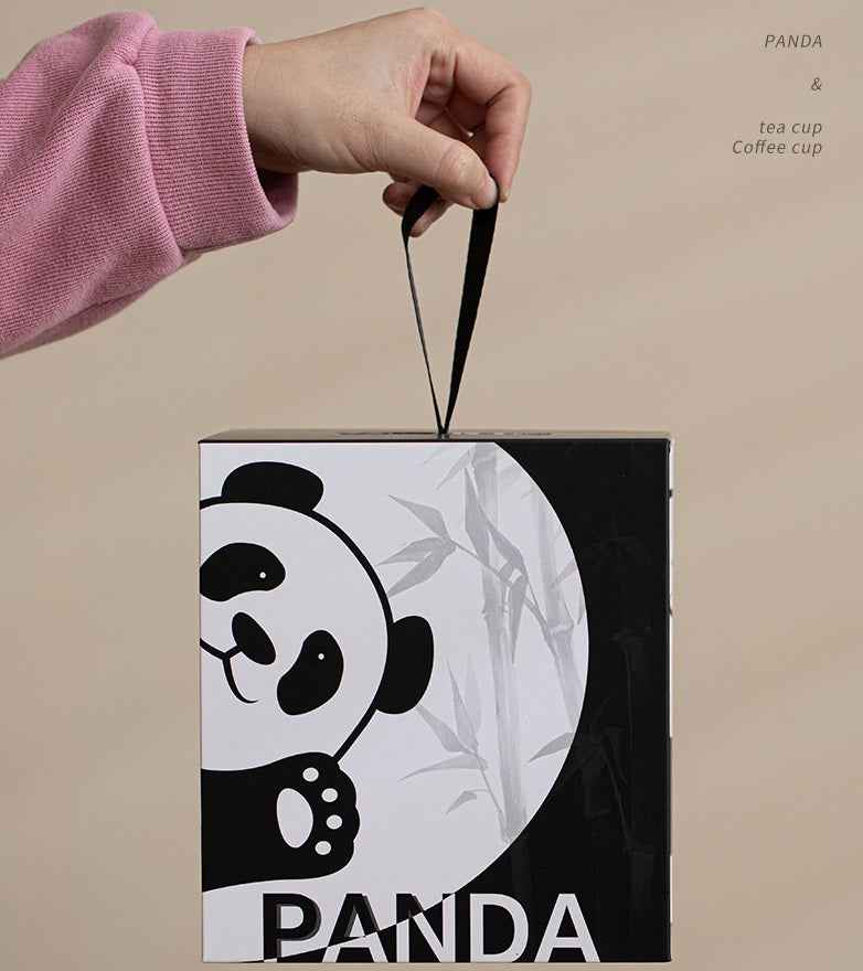 11oz Panda Tea Mug with Infuser and Lid Strainer Coaster