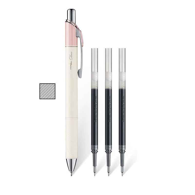 Pentel EnerGel Clena Gel Pen - 0.5mm - with 3pcs Black Ink Refills