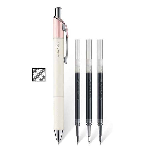 Pentel EnerGel Clena Gel Pen - 0.5mm - with 3pcs Black Ink Refills