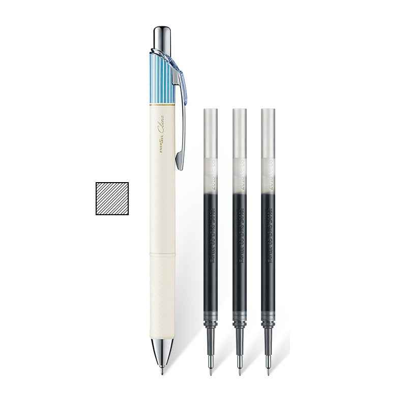 Pentel EnerGel Clena Gel Pen - 0.5mm - with 3pcs Black Ink Refills