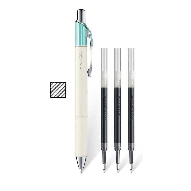 Pentel EnerGel Clena Gel Pen - 0.5mm - with 3pcs Black Ink Refills