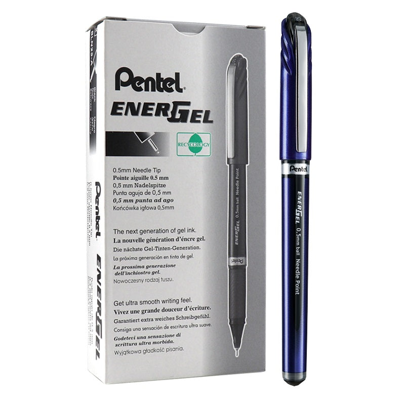 Pentel EnerGel Gel Ink Pen 0.5mm Fine Point Needle Tip,12 Pack