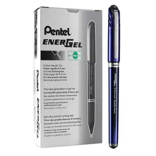 Pentel EnerGel Gel Ink Pen 0.5mm Fine Point Needle Tip,12 Pack