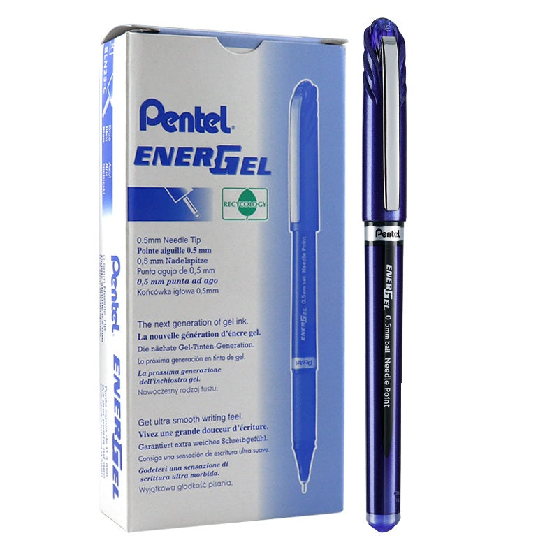 Pentel EnerGel Gel Ink Pen 0.5mm Fine Point Needle Tip,12 Pack